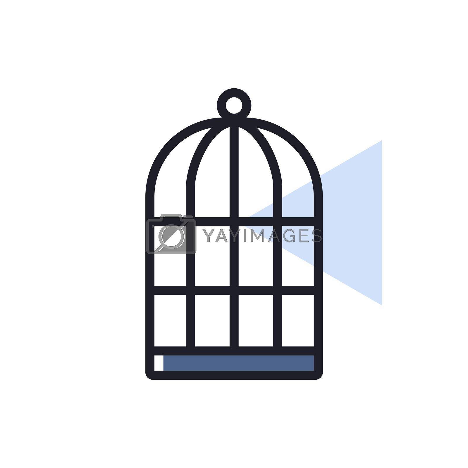 Royalty free image of Empty bird cage vector icon. Pet animal sign by nosik
