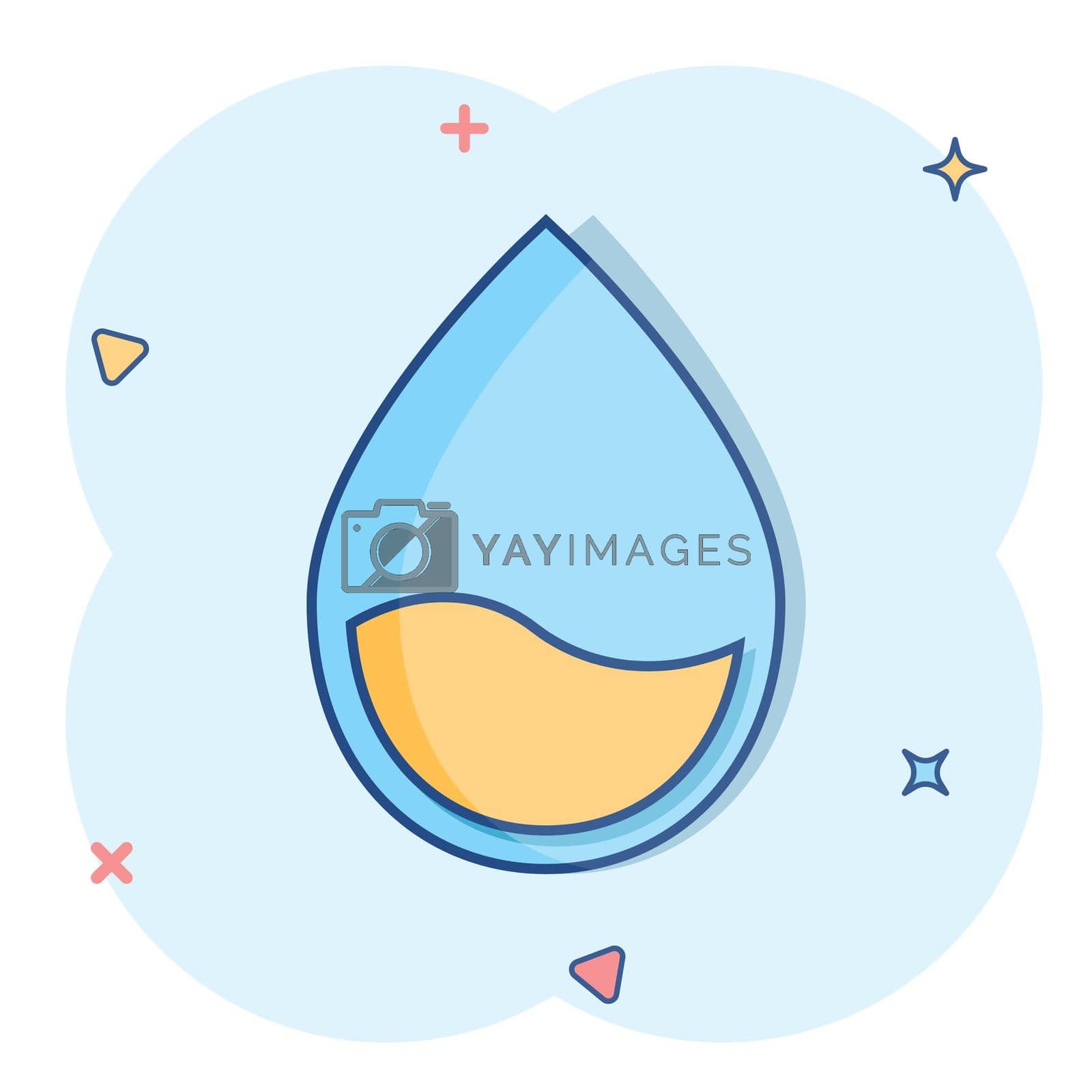 Royalty free image of Water drop icon in comic style. Raindrop vector cartoon illustration pictogram. Droplet water blob business concept splash effect. by LysenkoA