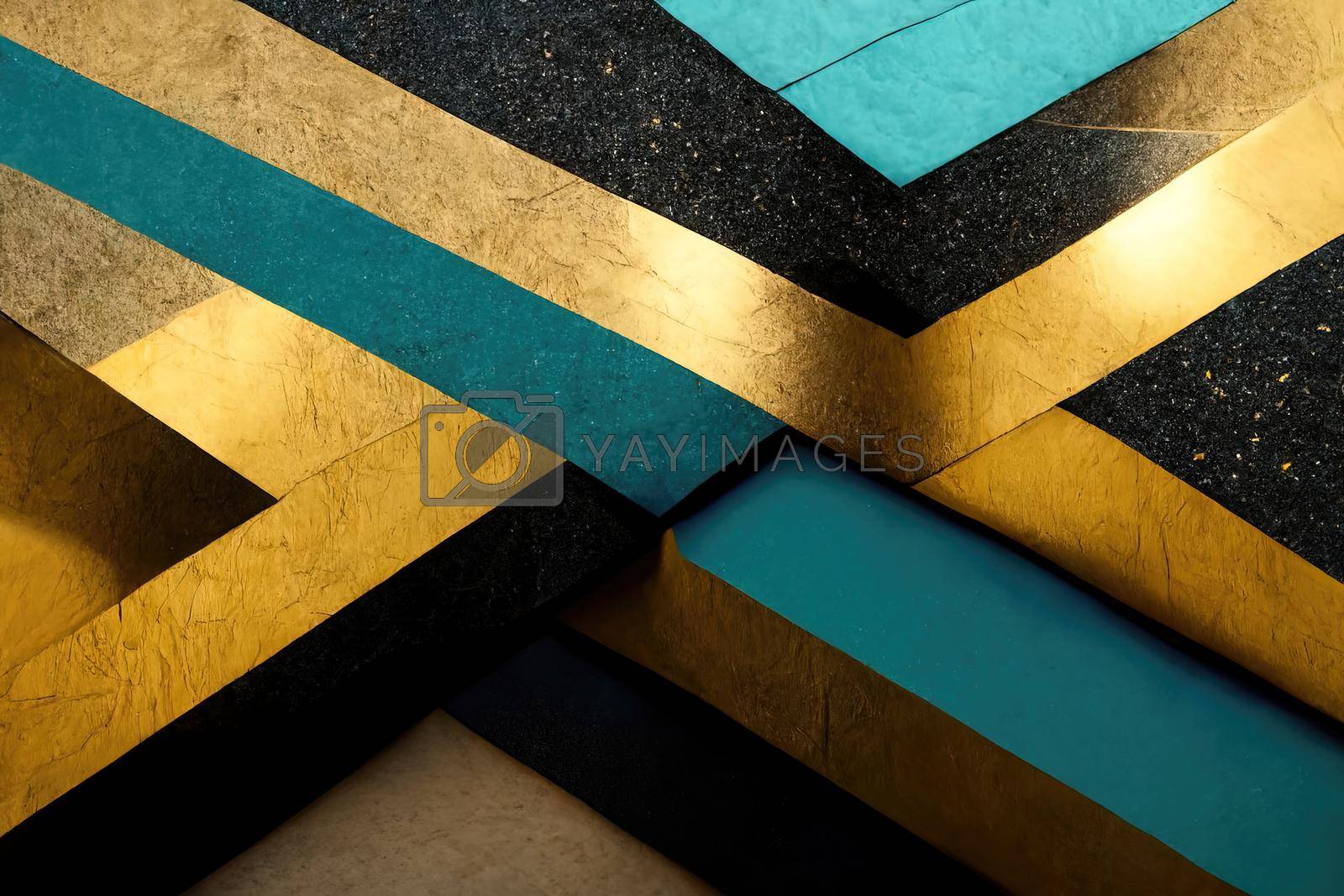 Royalty free image of abstract black and gold minimalist background, 3d illustration by Farcas