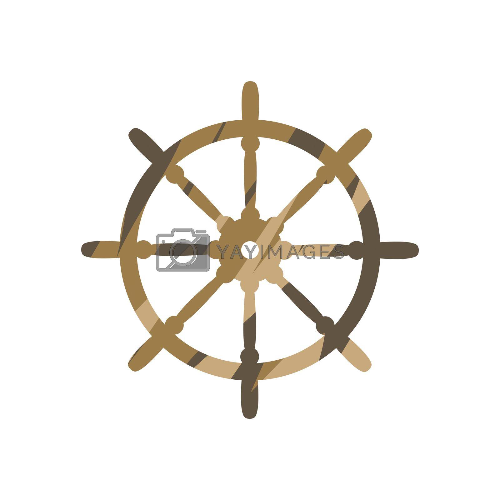 Ship wheel icon illustration vector flat design