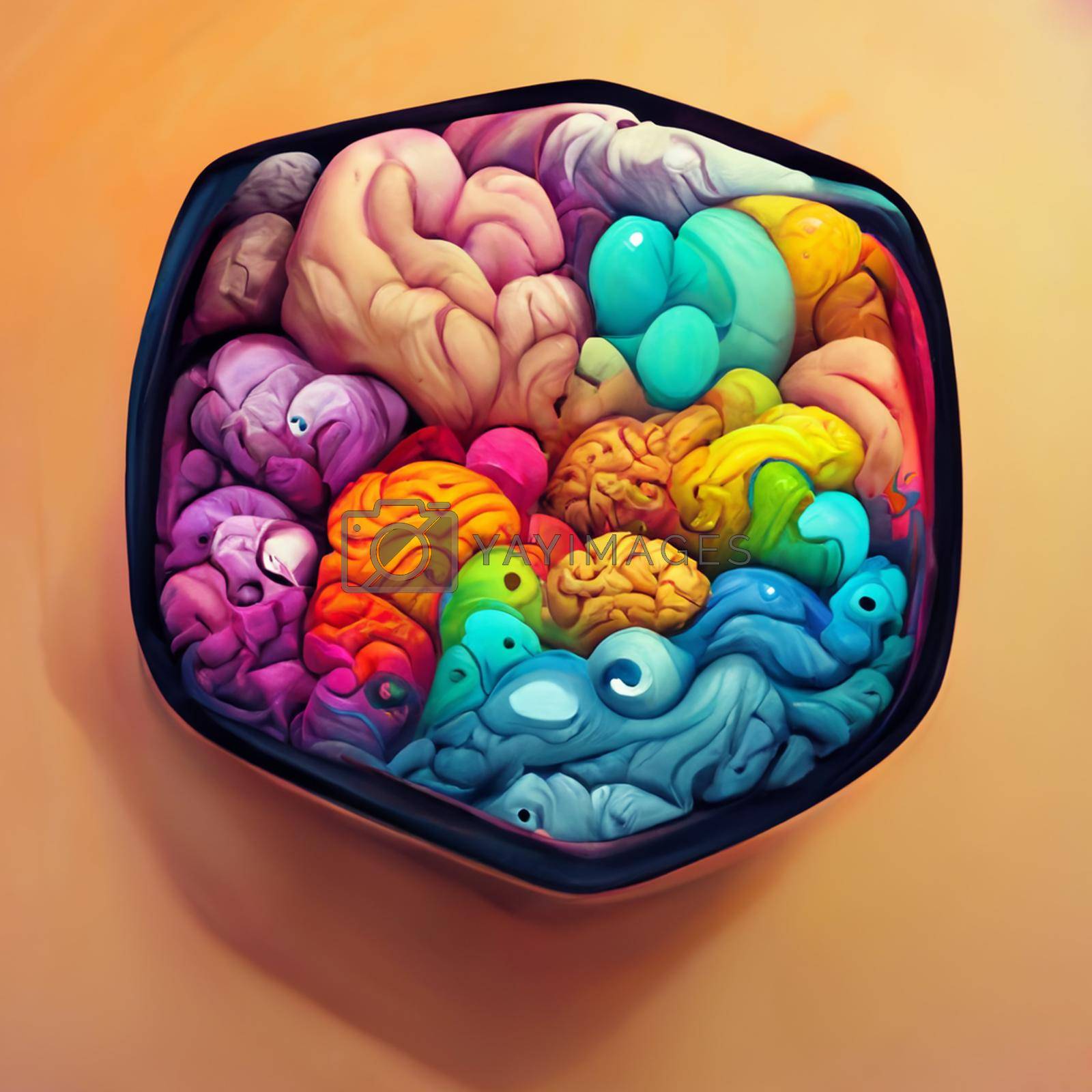 Royalty free image of Colorful creative human brain. Cartoon style. by marylooo