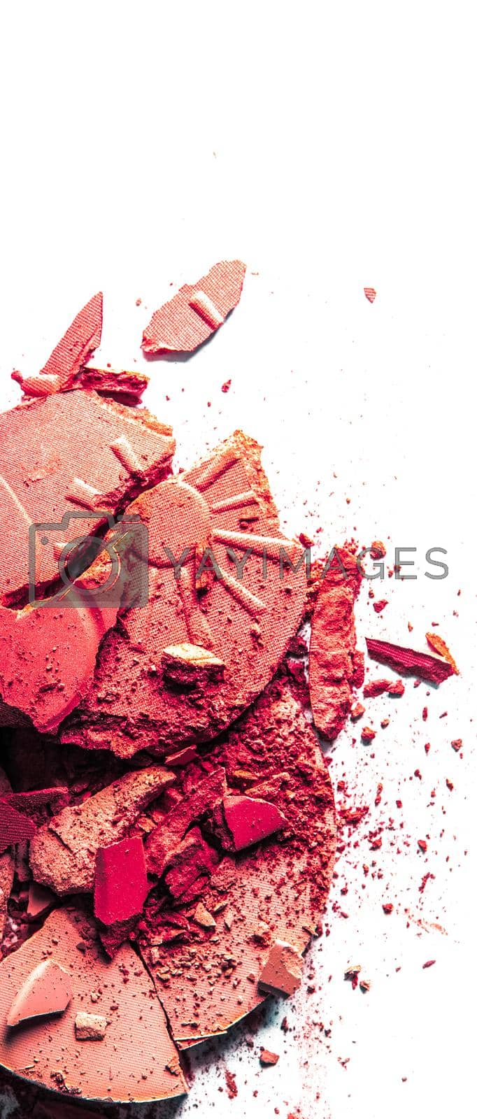 Royalty free image of Crushed eyeshadows and powder isolated on white background by Anneleven