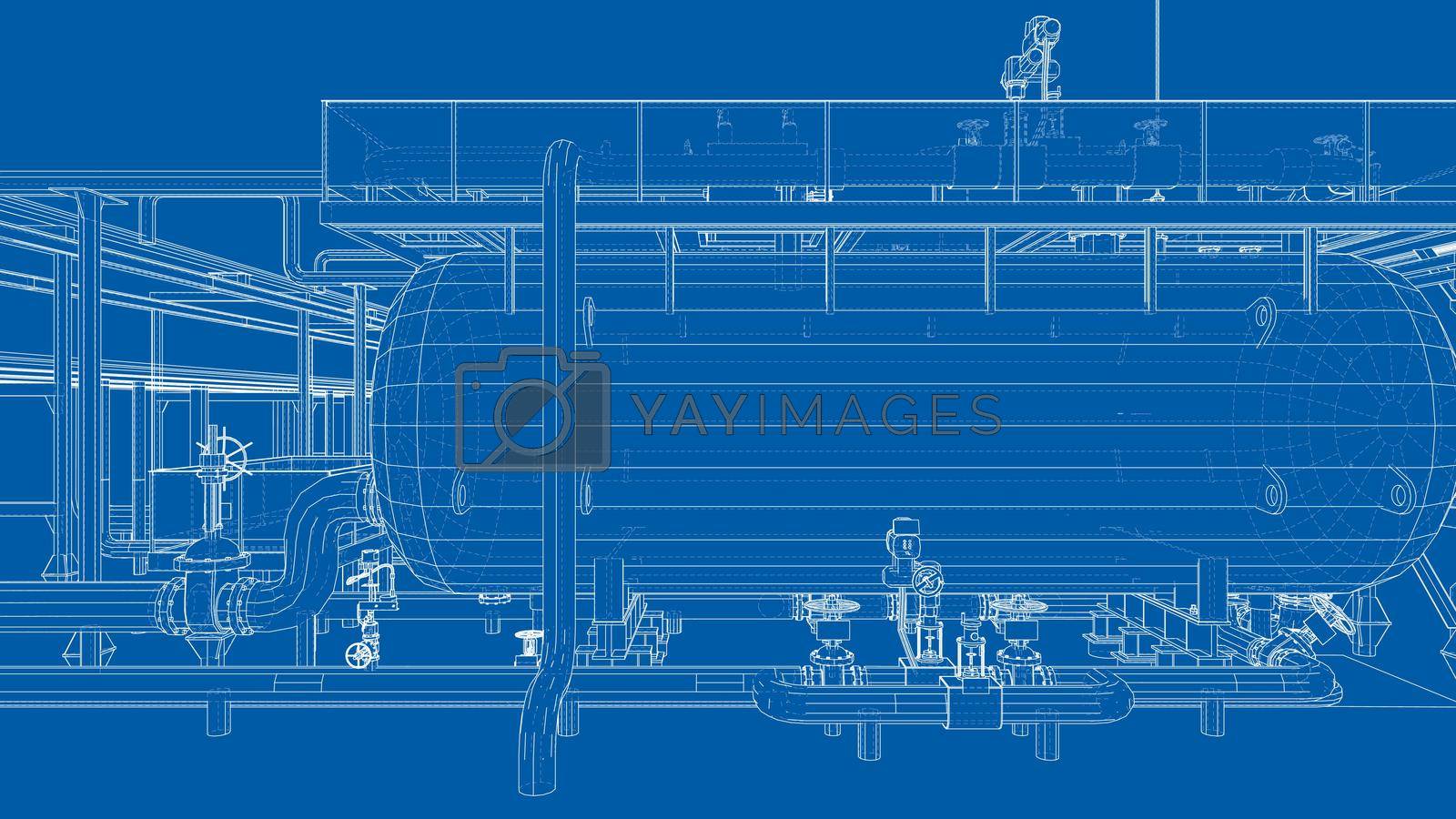 Royalty free image of Sketch of industrial equipment. Vector by cherezoff