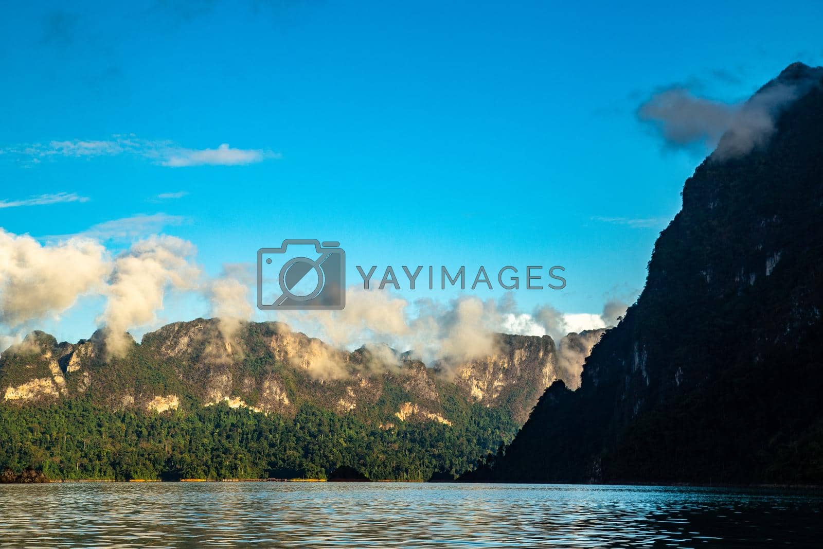 Royalty free image of View of Khao Sok national park Cheow Lan Dam lake in Surat Thani, Thailand by worldpitou