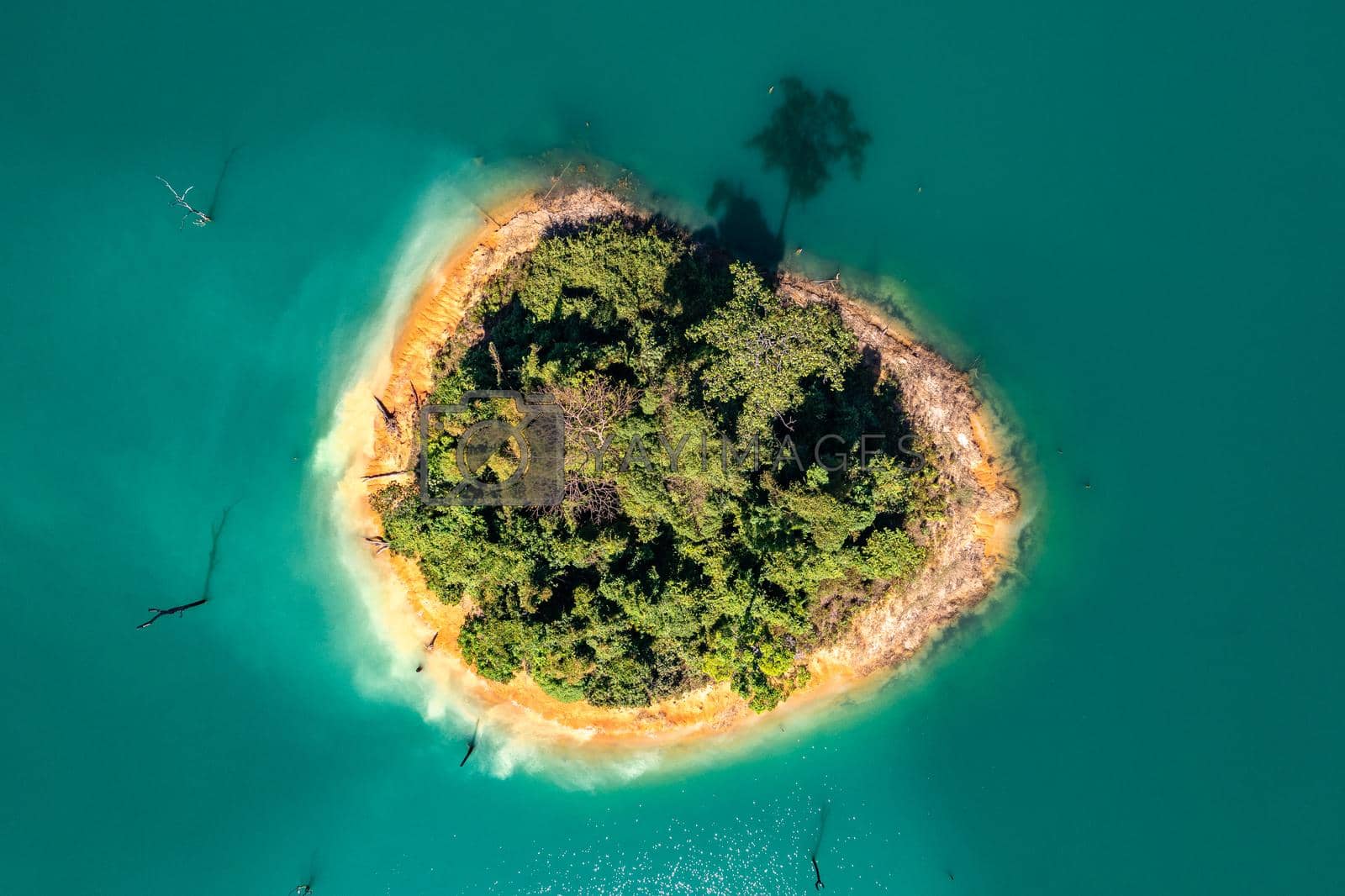 Royalty free image of Aerial view of Khao Sok national park Cheow Lan Dam lake in Surat Thani, Thailand by worldpitou