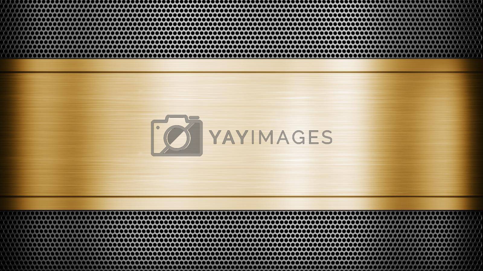 Royalty free image of Gold carbon fiber background pattern. 3d rendering by Taut