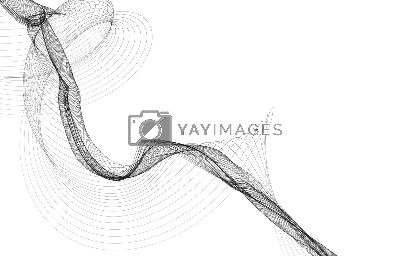 Royalty free image of Abstract background with monochrome wave lines on white background.  by teerawit