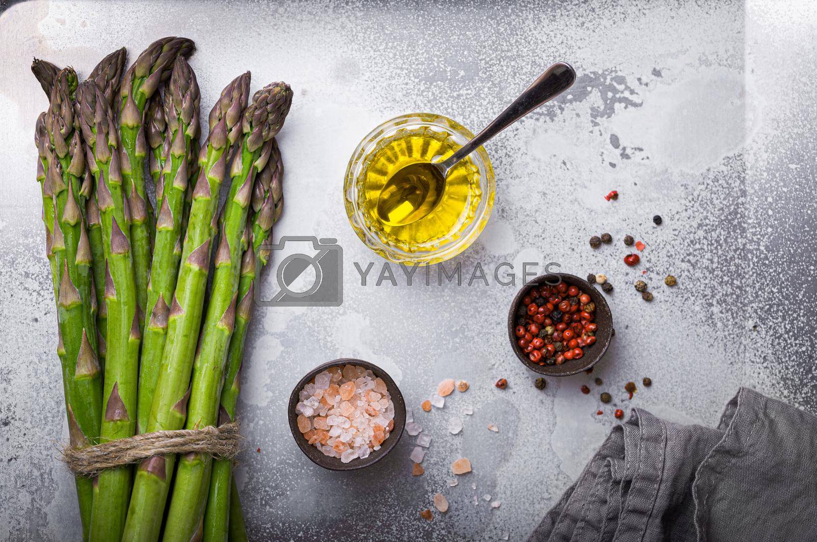 Royalty free image of Fresh green organic asparagus bunch by its_al_dente