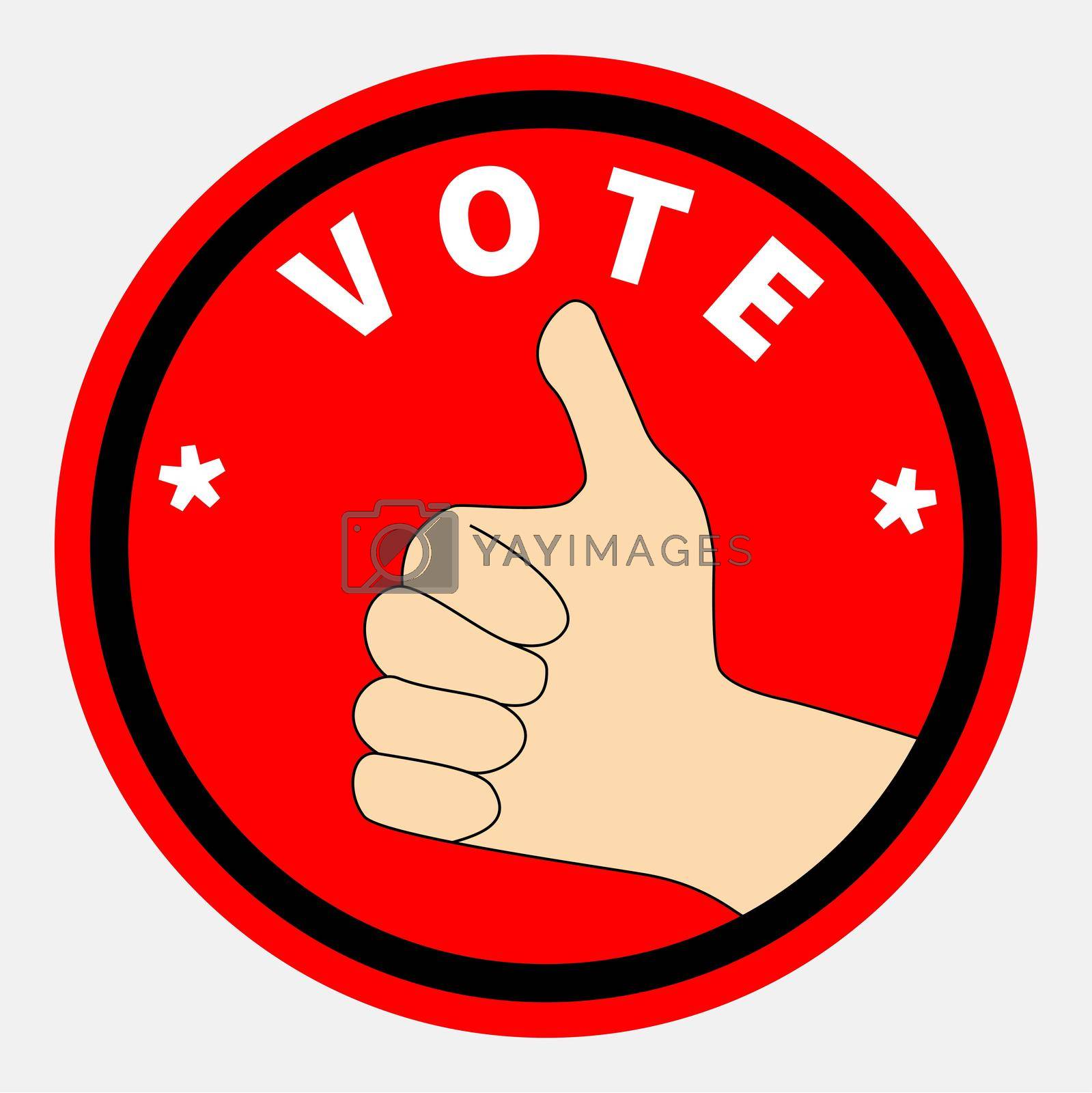 Royalty free image of Election campaign round emblem with thumb up by Infobond