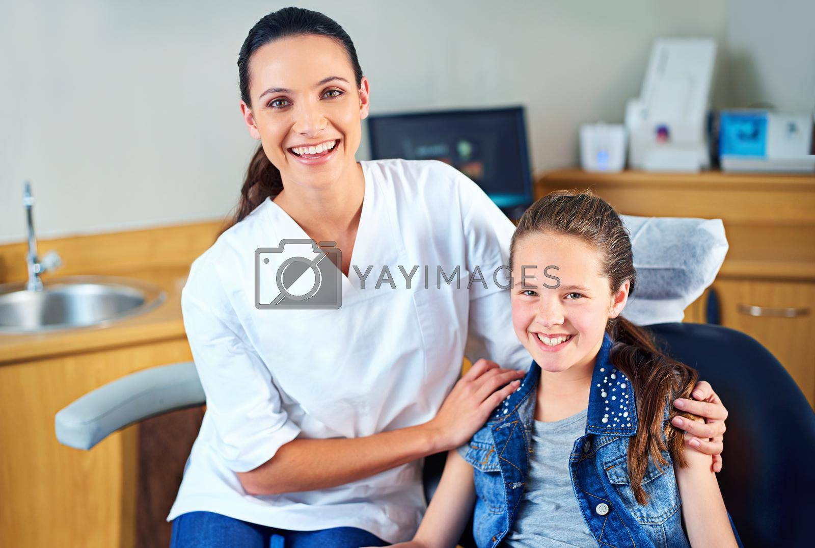 Perfect checkup. a female dentist and child in a dentist office