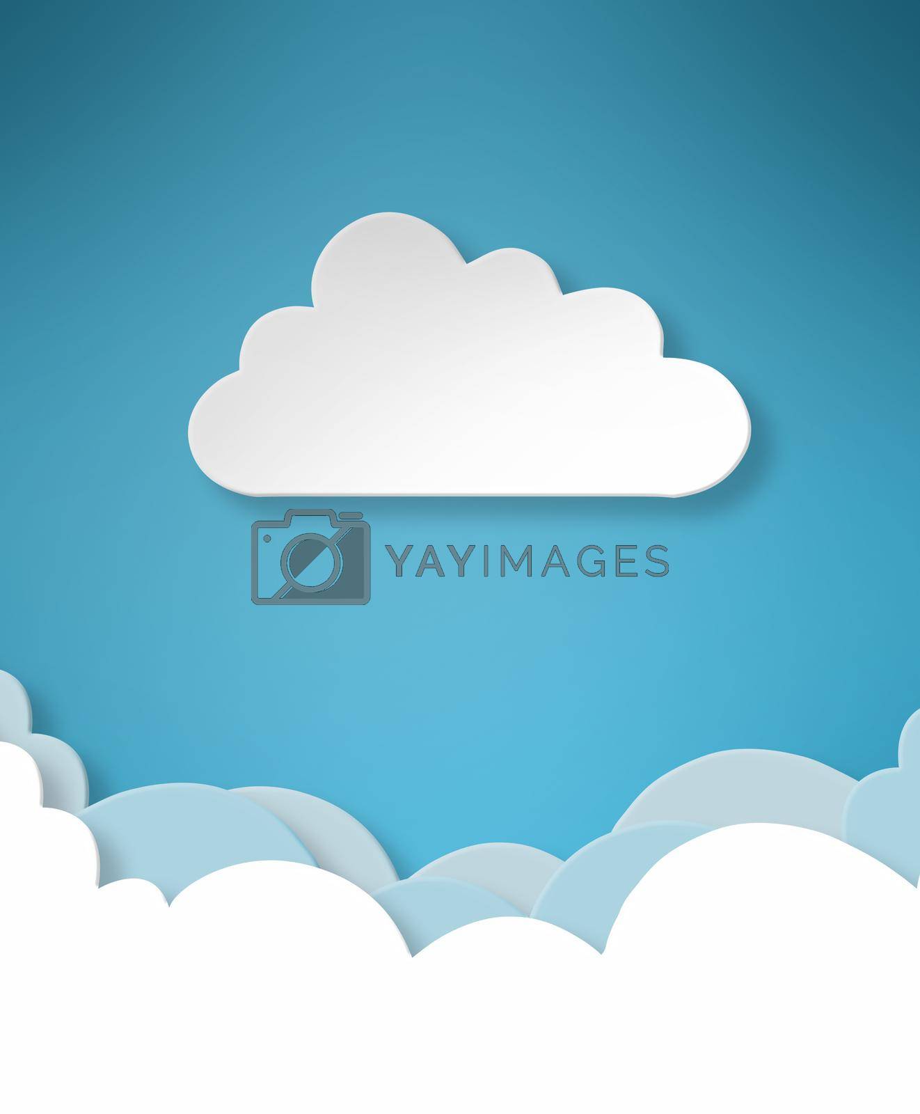 Royalty free image of You storage amongst the clouds. Conceptual image representing modern cloud computing. by YuriArcurs