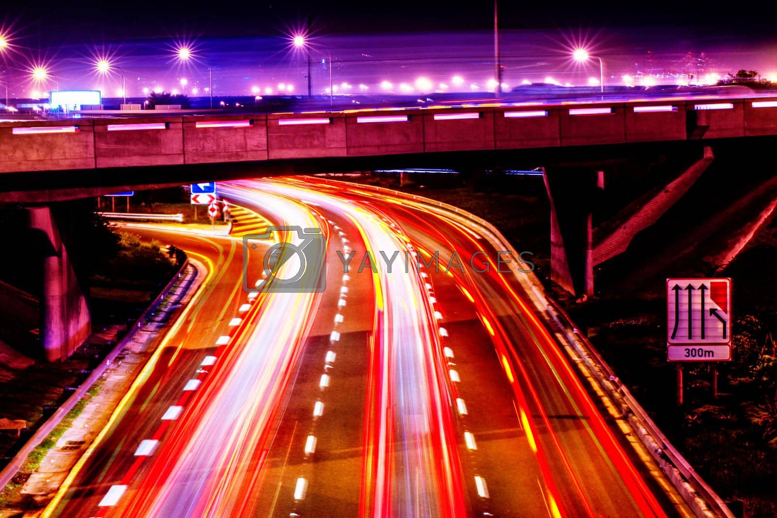 Royalty free image of Speed and motion in the city. a traffic on the motorway. by YuriArcurs