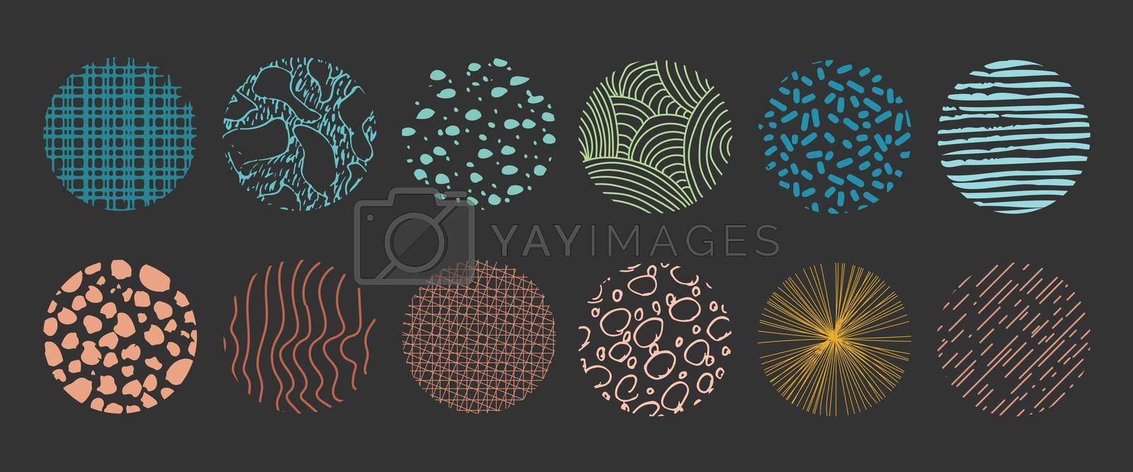 Royalty free image of Set of round Abstract colorful bright Backgrounds hand-drawn doodles by GALA_art