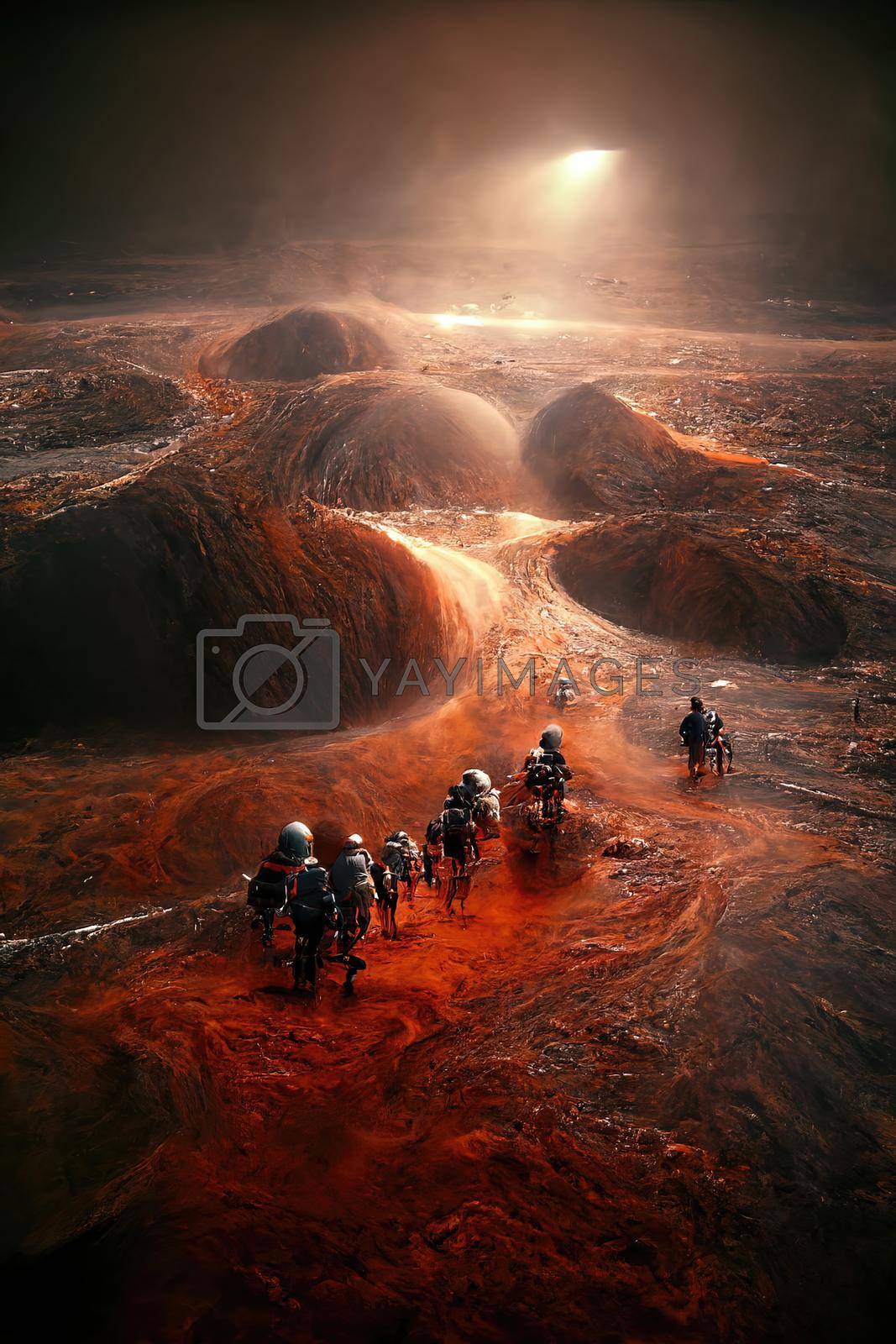 Royalty free image of People arriving on Mars, 3d render by Farcas