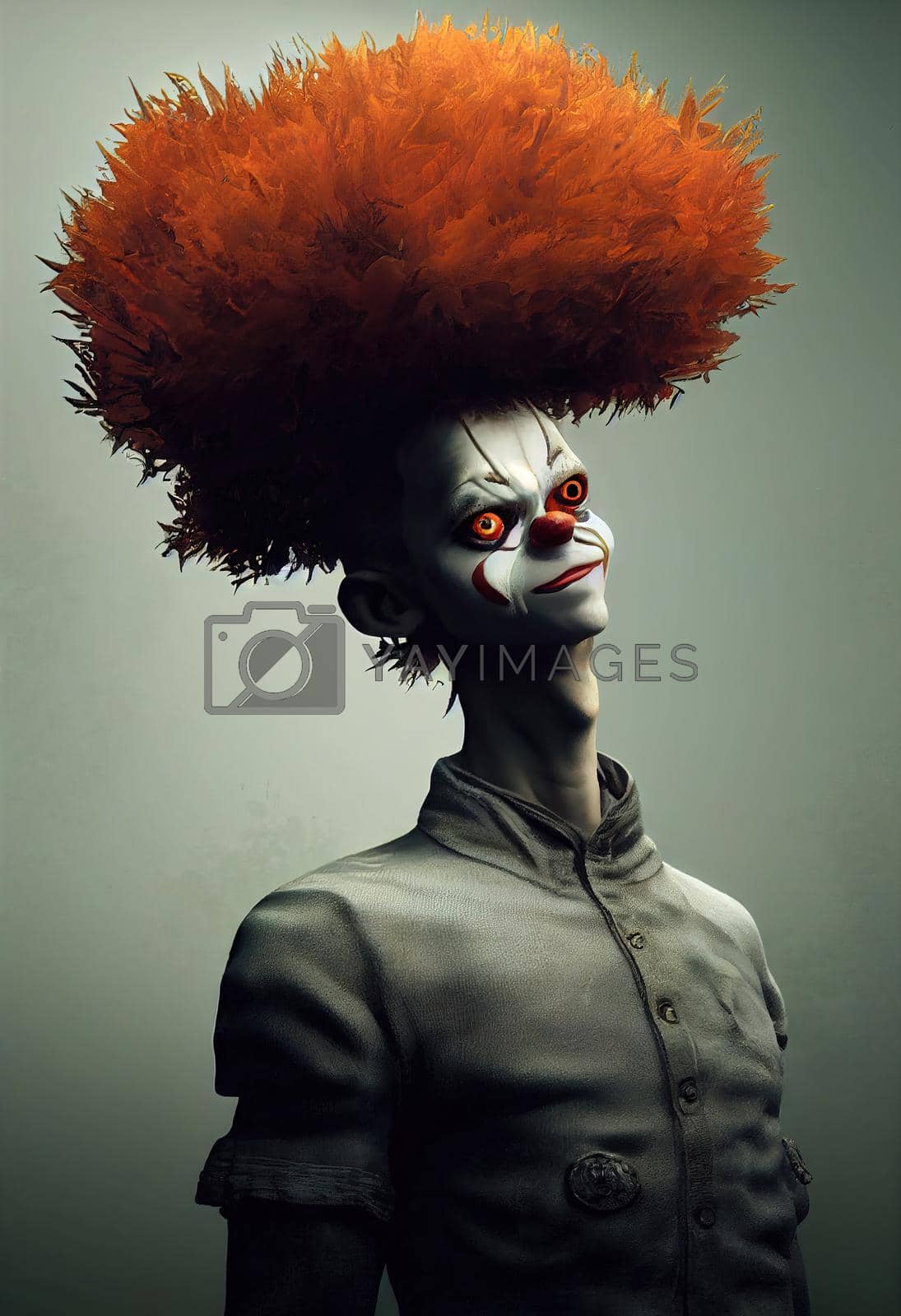 Royalty free image of Portrait of a beautiful clown boy, 3d render by Farcas