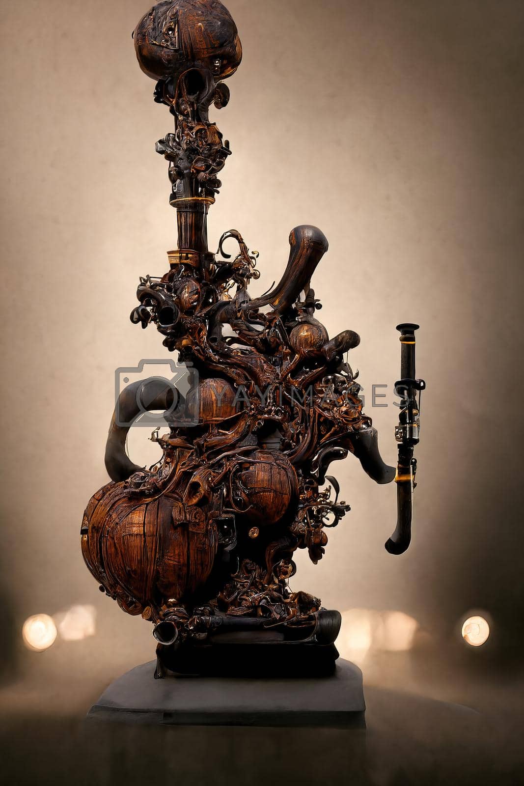 Royalty free image of Baroque sculpture of bagpipe, 3d render by Farcas