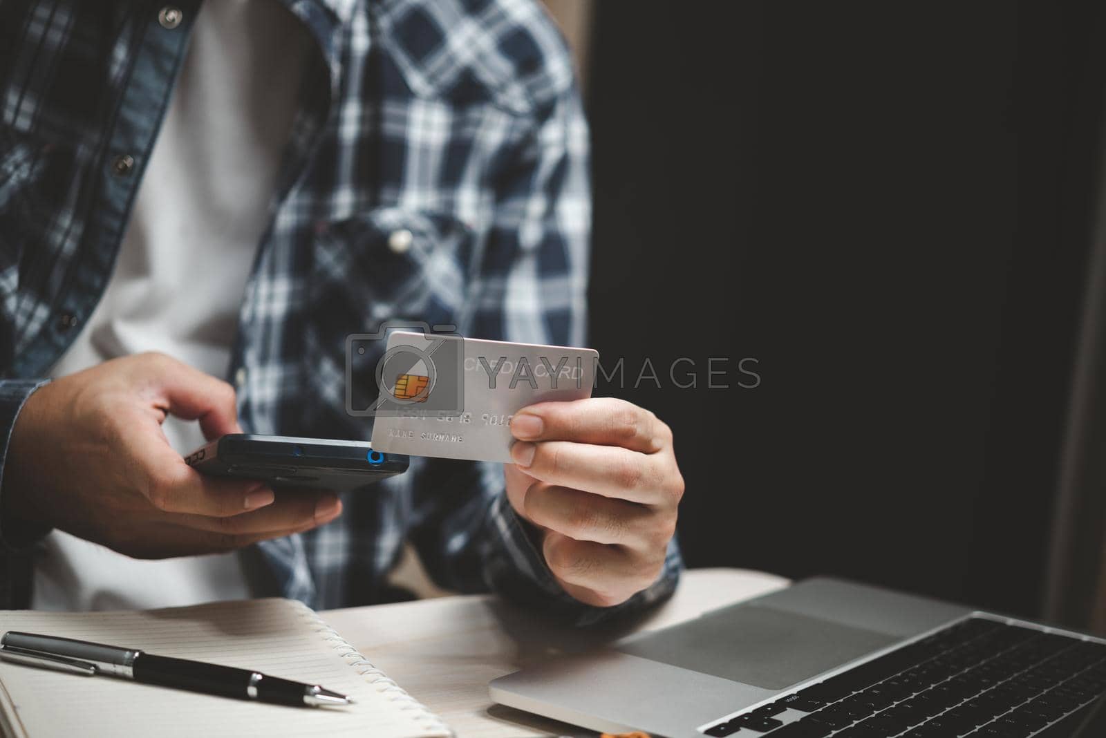 Royalty free image of Credit card payment online shopping technology business digital banking and e commerce concept. by aoo3771