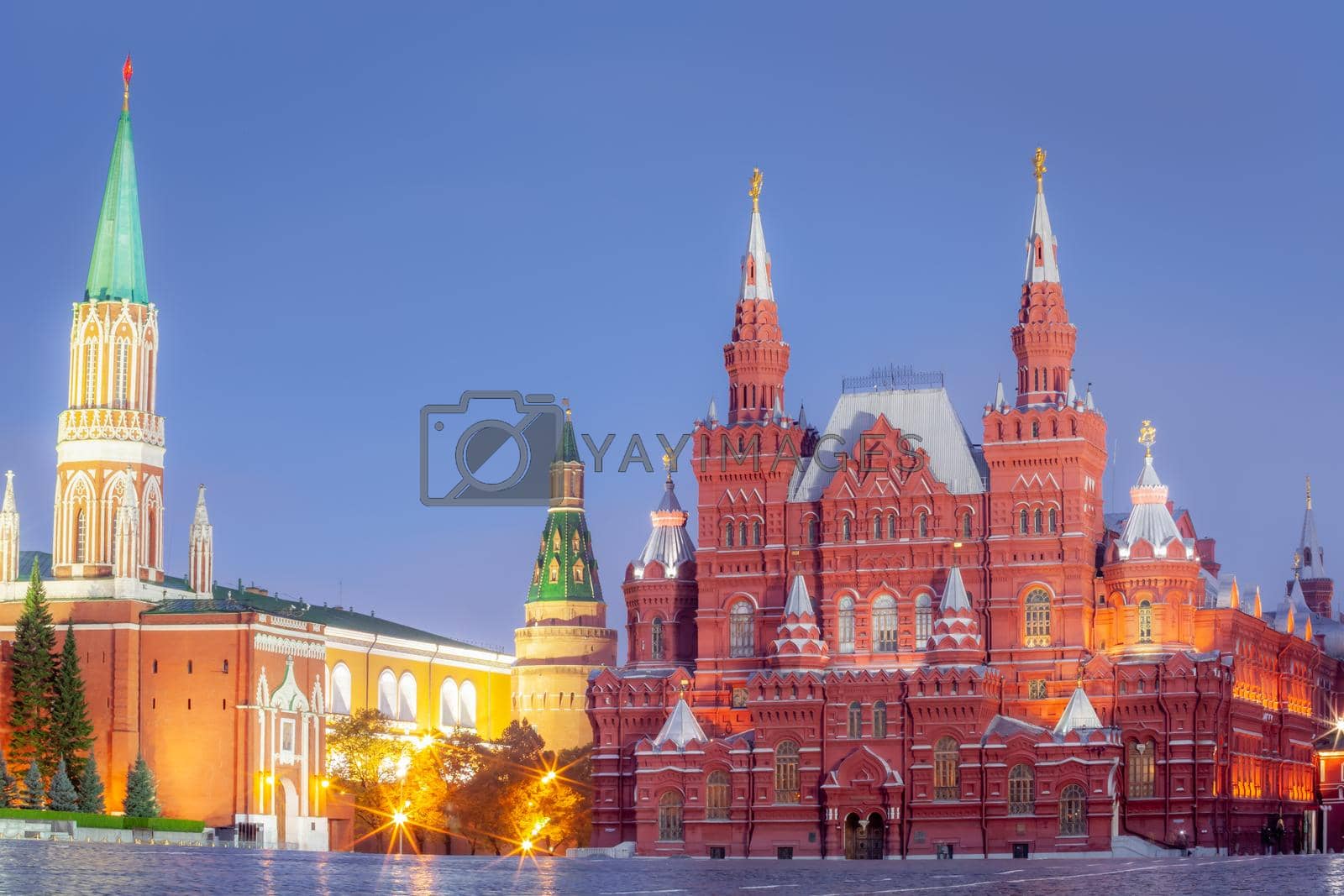 Royalty free image of State historical museum and Kremlin at the Red Square, Moscow by positivetravelart