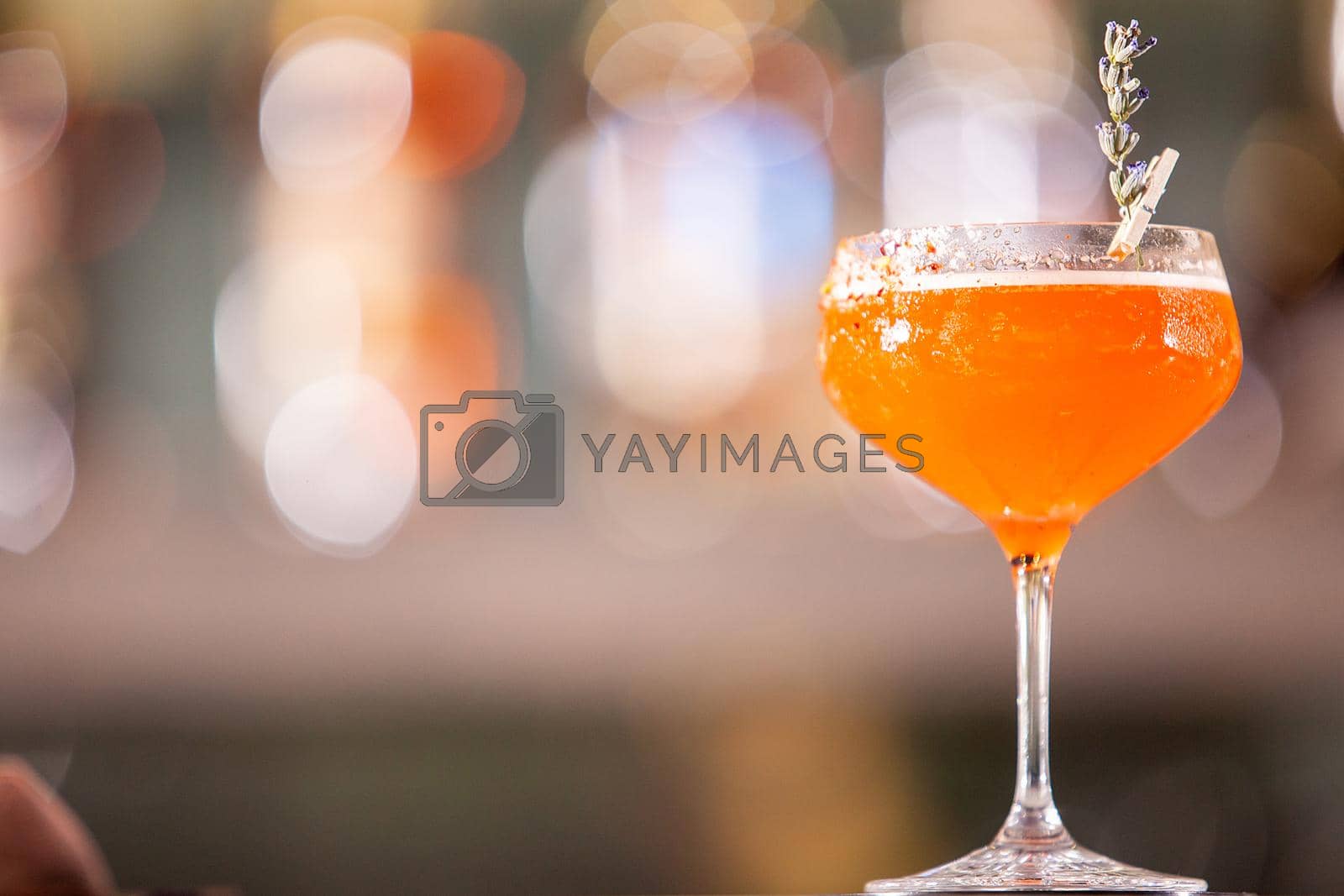 Royalty free image of Bibliotheque cocktail on lounge bar counter by DCStudio