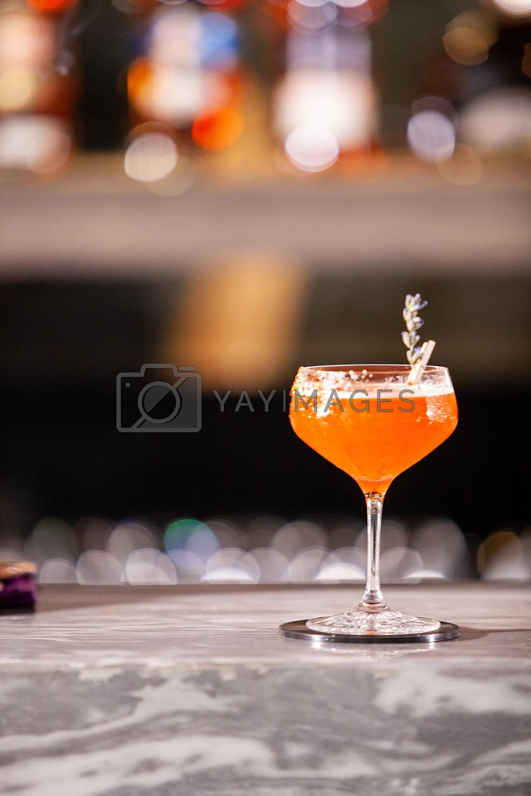 Royalty free image of Bibliotheque cocktail on lounge bar counter by DCStudio