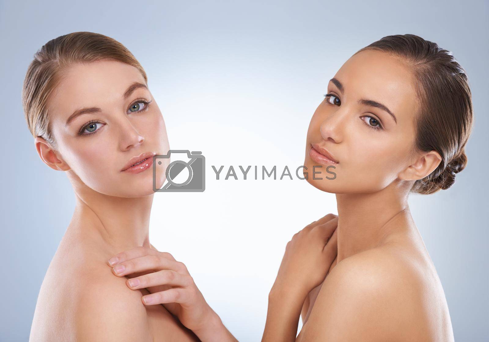 Natural beauty of youth. Studio beauty shot of a two young models