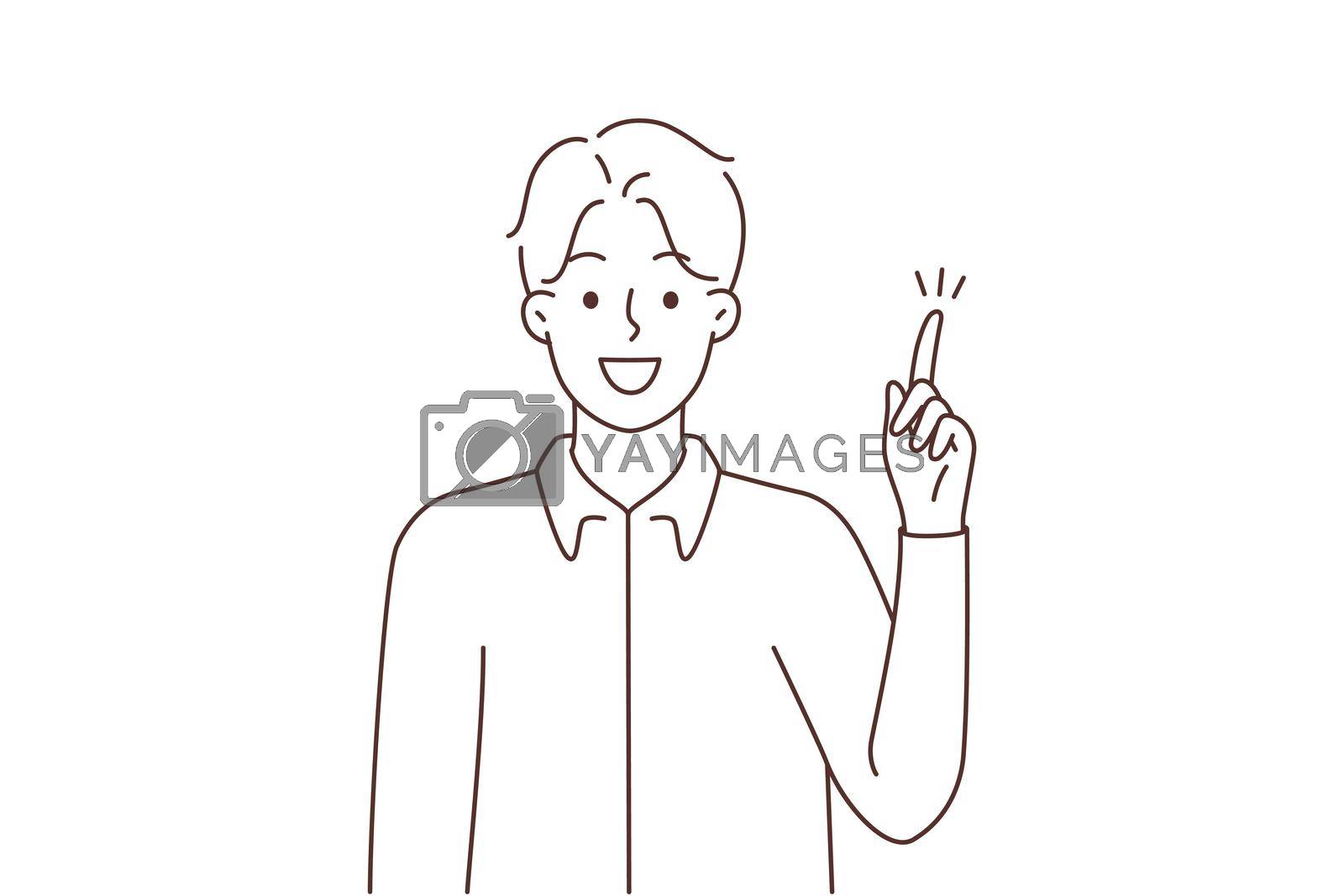 Royalty free image of Smiling man find solution or idea by Vasilyeu