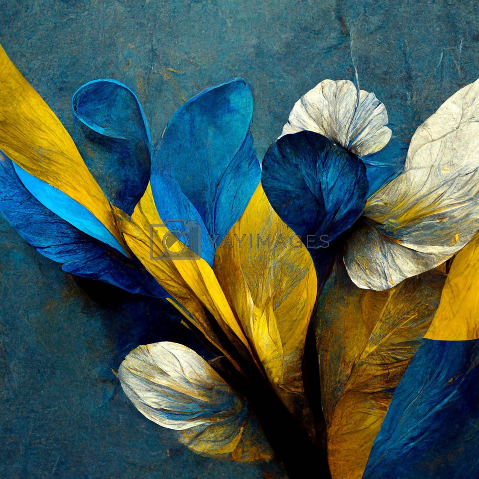 Royalty free image of Blue and yellow abstract flower Illustration. by marylooo