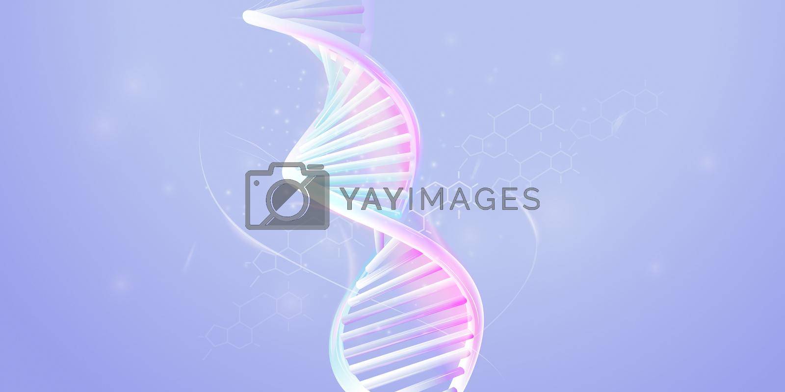Royalty free image of DNA double helix model on a pale violet background. by ConceptCafe