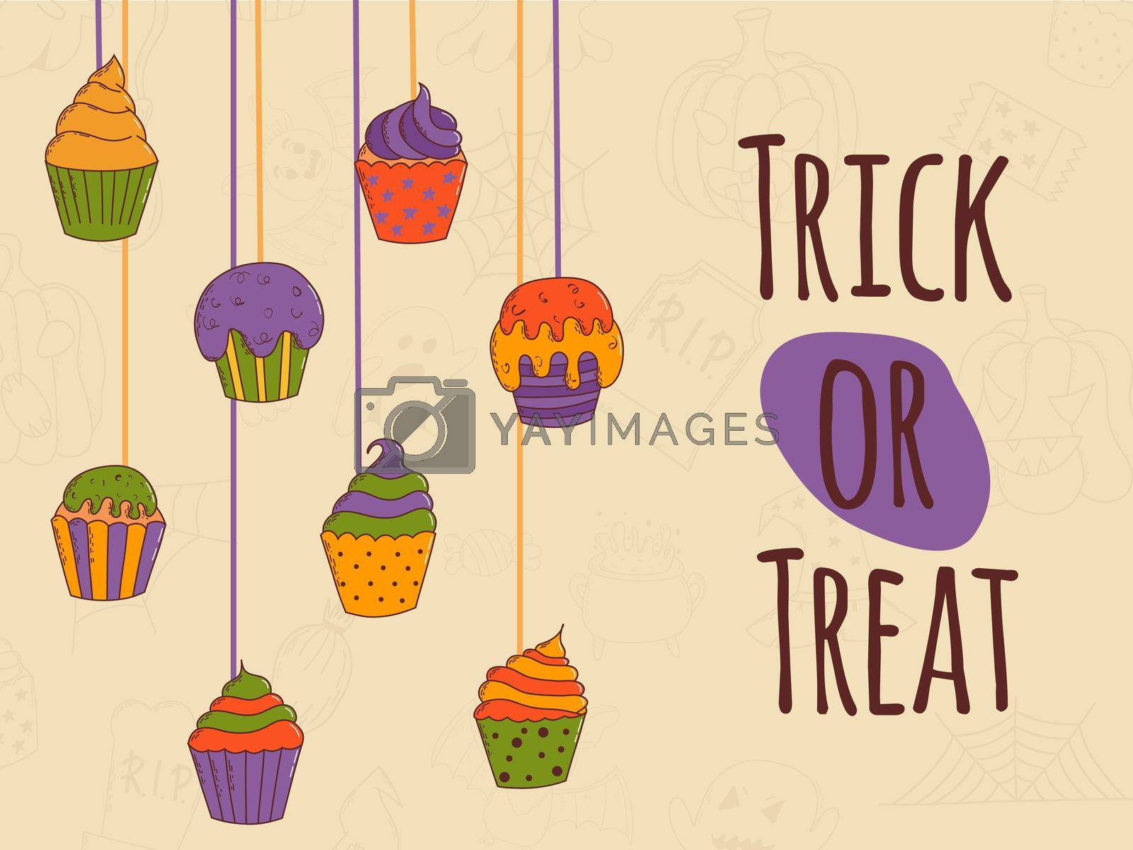 Royalty free image of Halloween hand drawn invitation or greeting card. Trick or treat concept. Vector illustration by anna_orlova