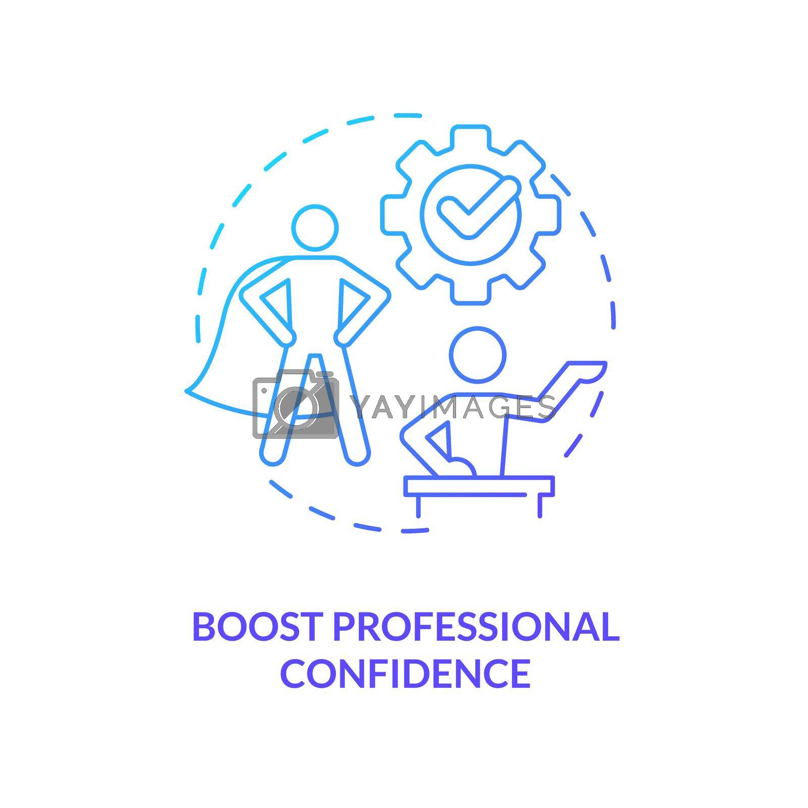 Royalty free image of Boost professional confidence blue gradient concept icon by bsd