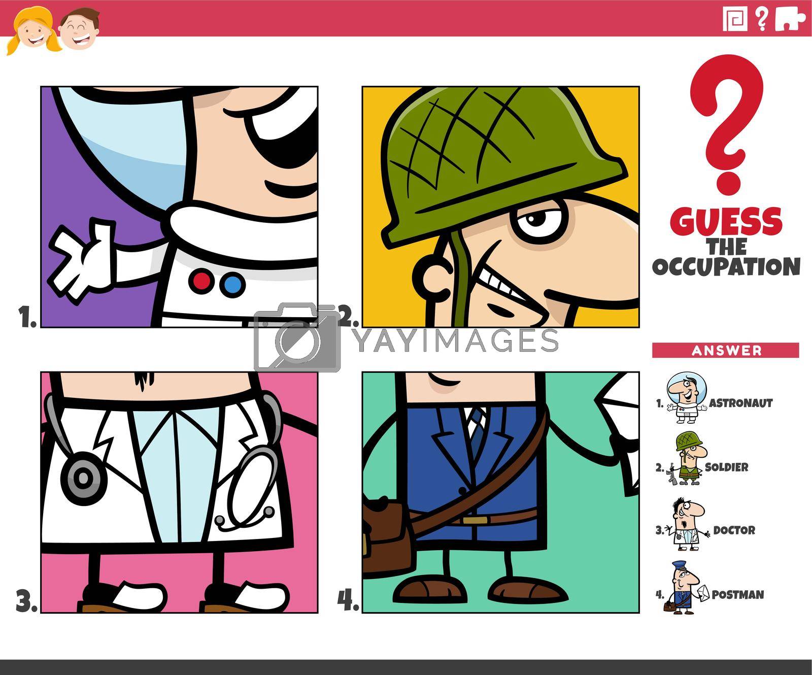 Royalty free image of guess the occupation cartoon educational task for children by izakowski