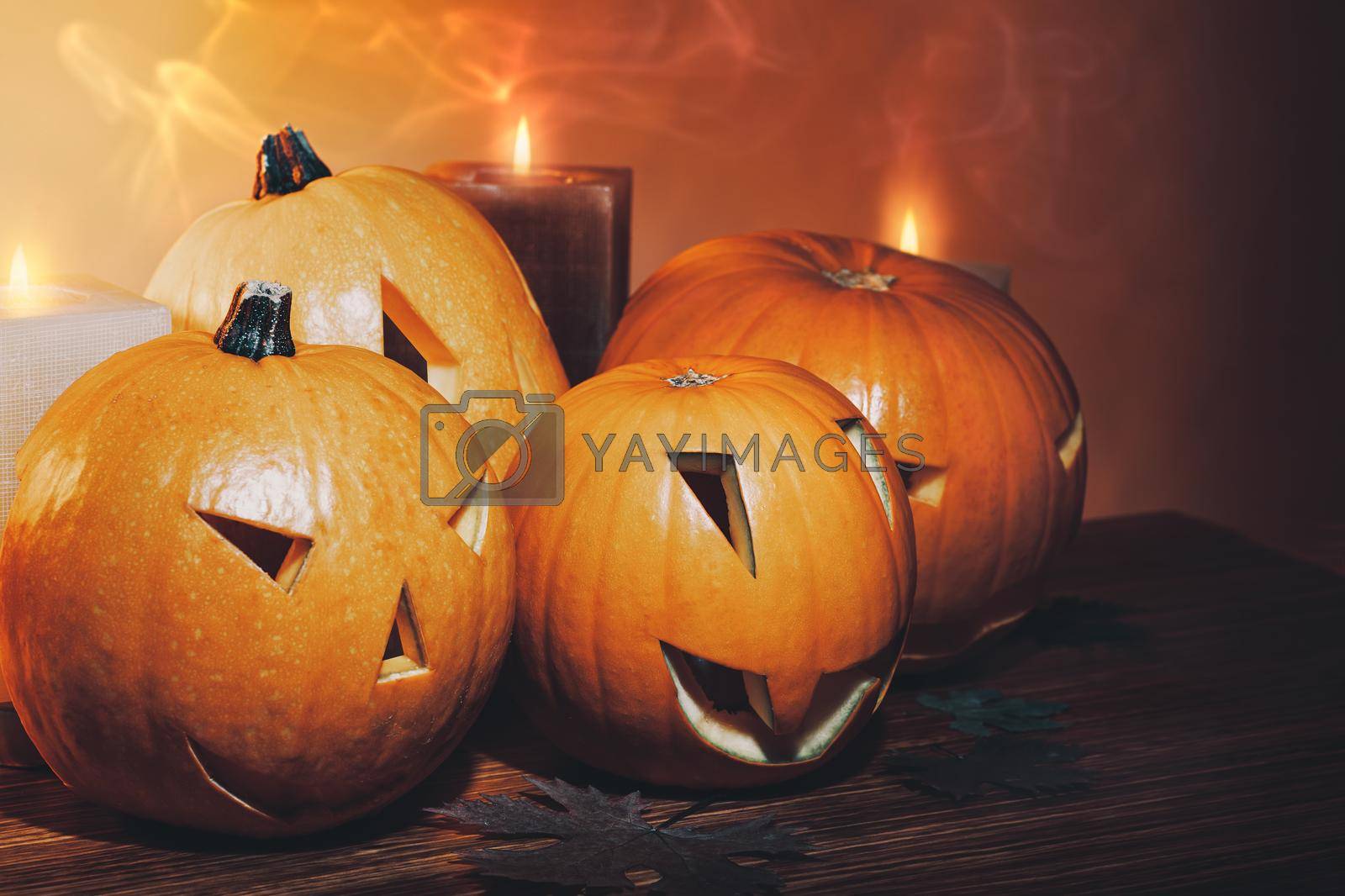 Royalty free image of Halloween Jack-o-lantern Decor by Anna_Omelchenko