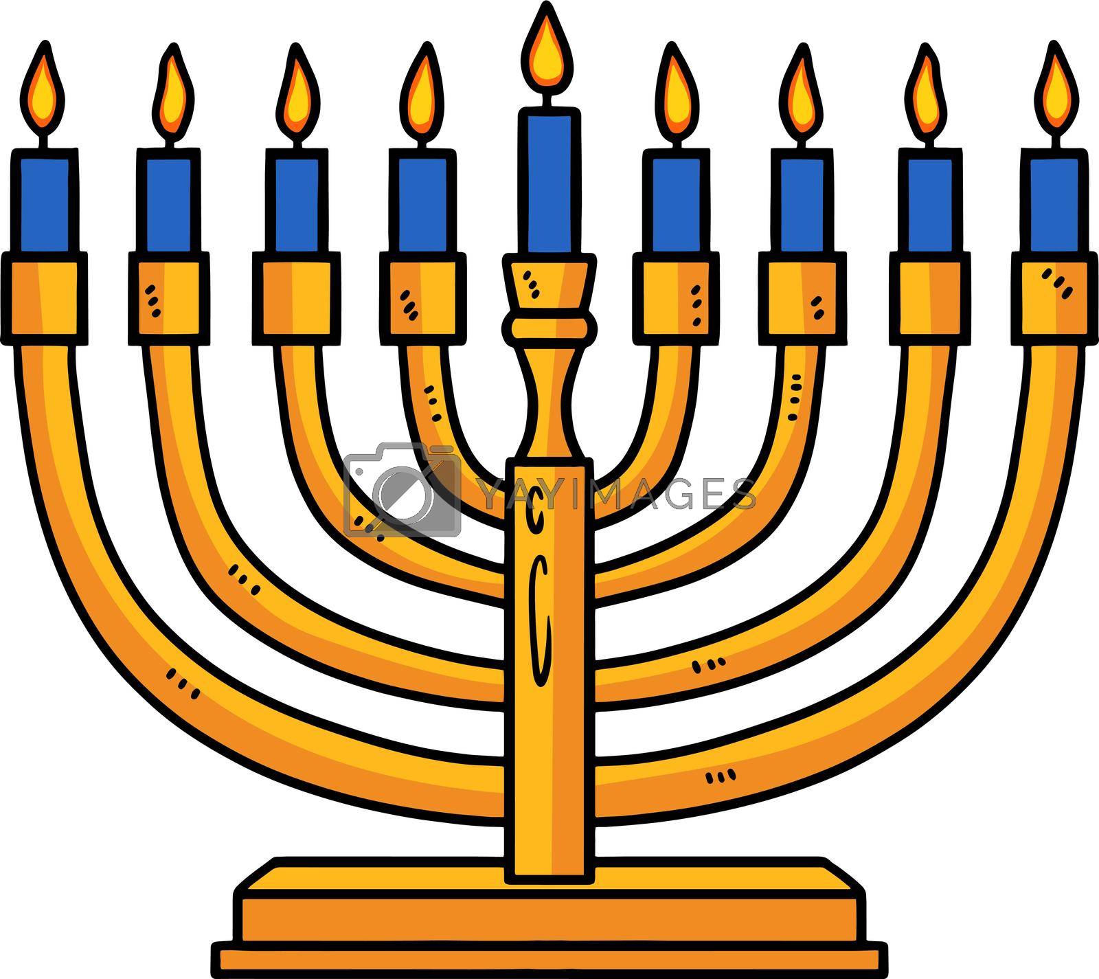 Royalty free image of Hanukkah Menorah Cartoon Colored Clipart by abbydesign