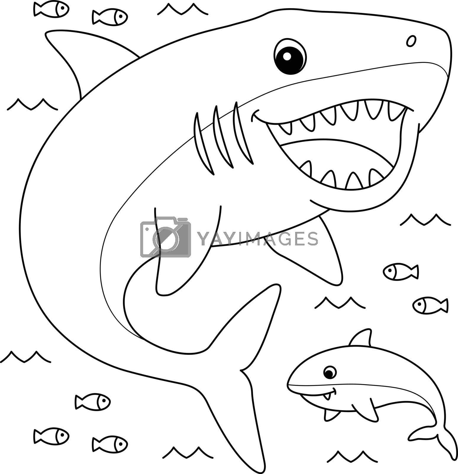 Royalty free image of Megalodon Animal Coloring Page for Kids by abbydesign