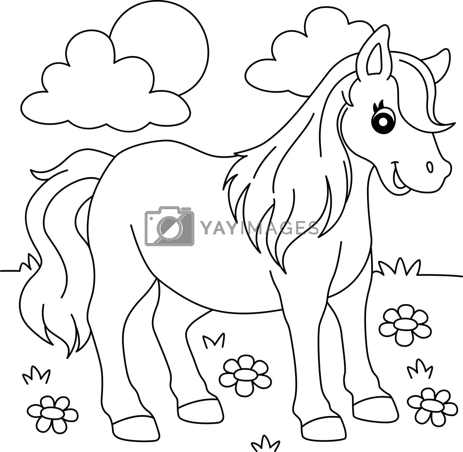 Royalty free image of Pony Animal Coloring Page for Kids by abbydesign