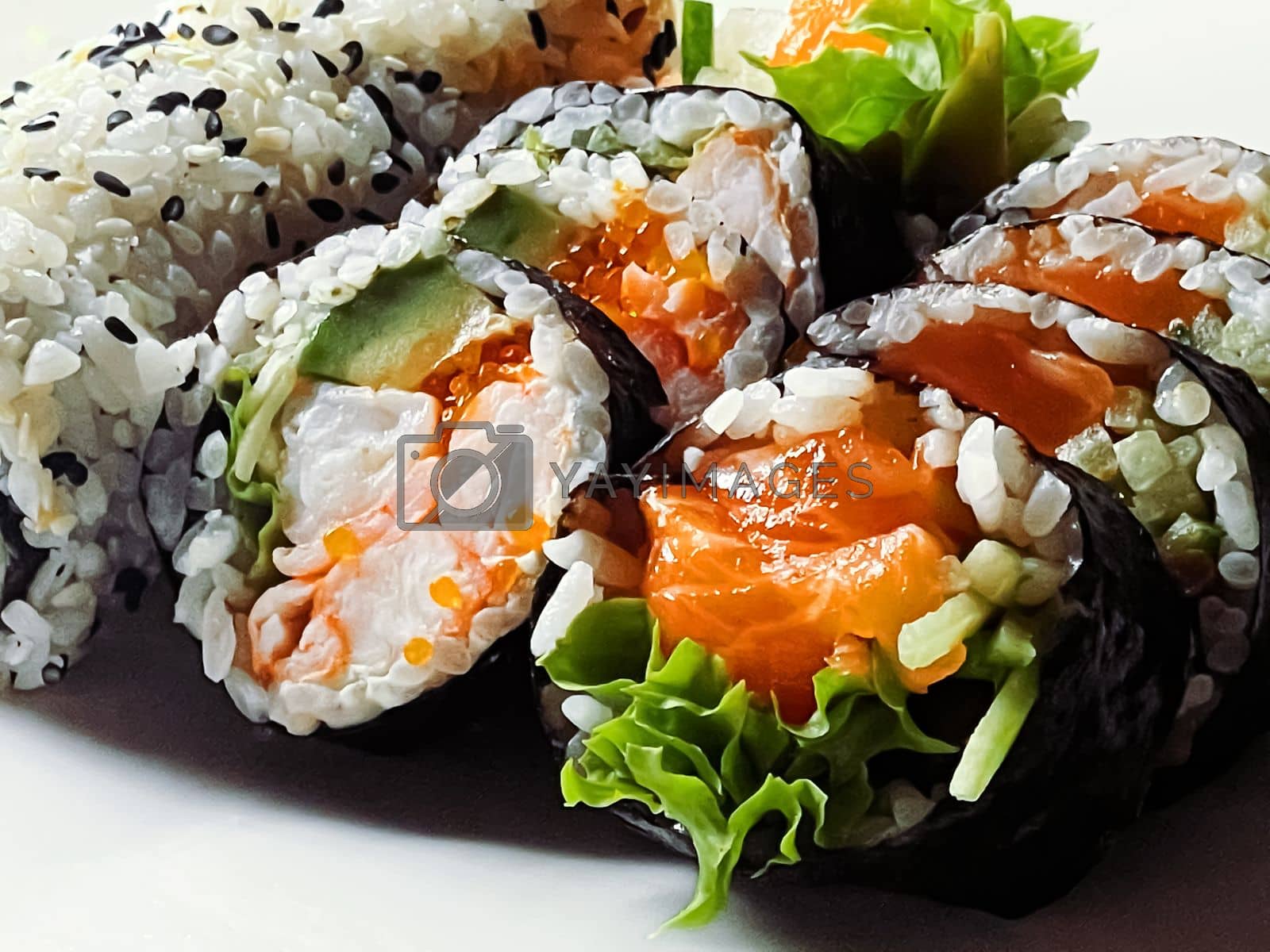 Royalty free image of Food and diet, japanese sushi in a restaurant, asian cuisine as meal for lunch or dinner, tasty recipe by Anneleven