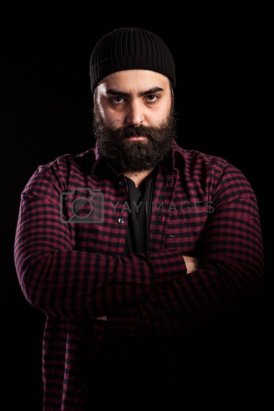 Royalty free image of Portrait of angry bearded man by DCStudio