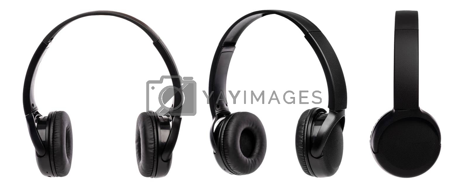 Royalty free image of Black wireless headphones by GekaSkr