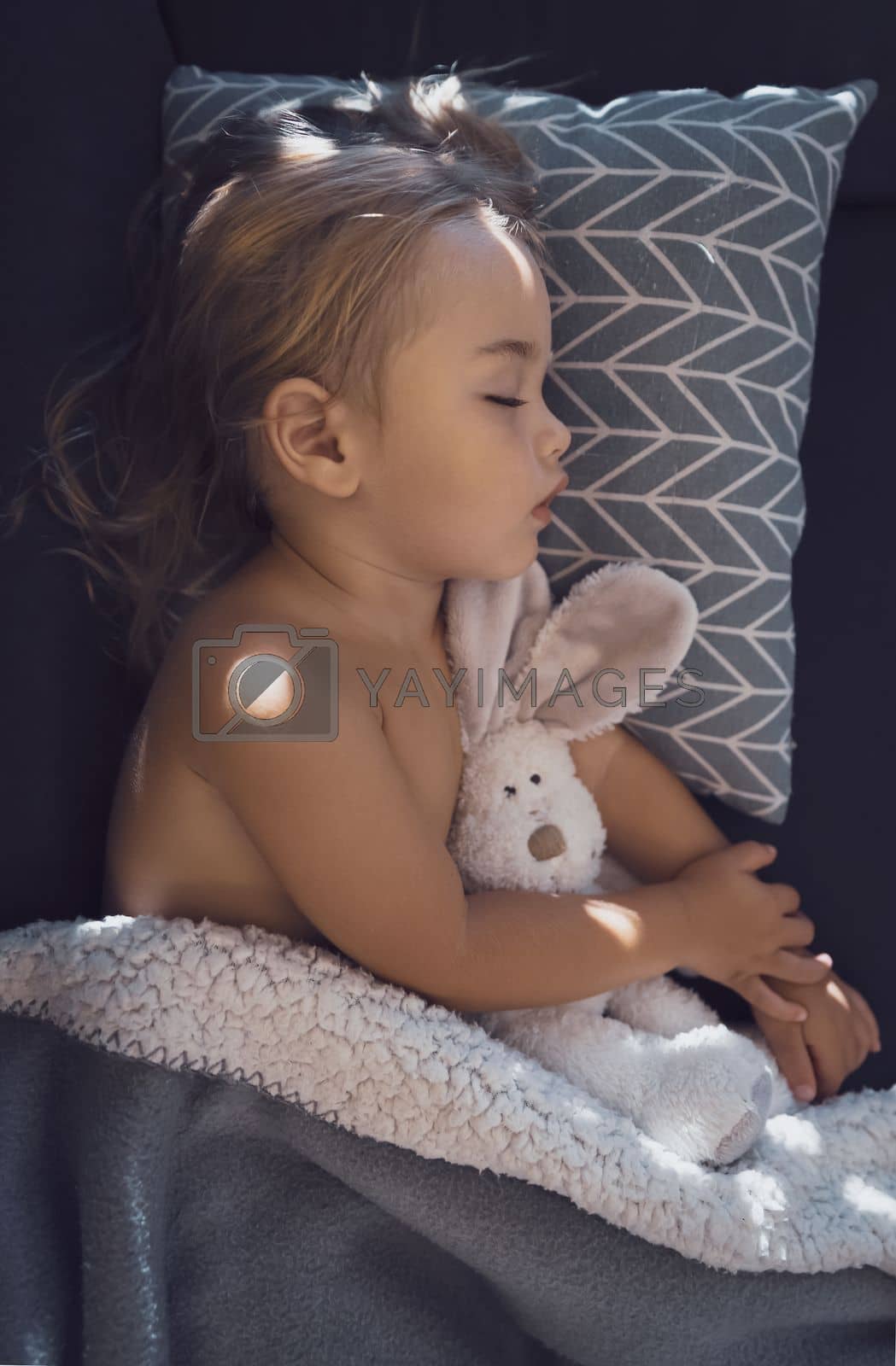 Royalty free image of Beautiful baby sleeping at home by Anna_Omelchenko