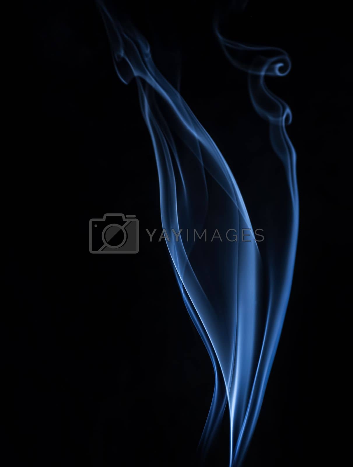 Royalty free image of Black Background with Blue Smoke by Anna_Omelchenko