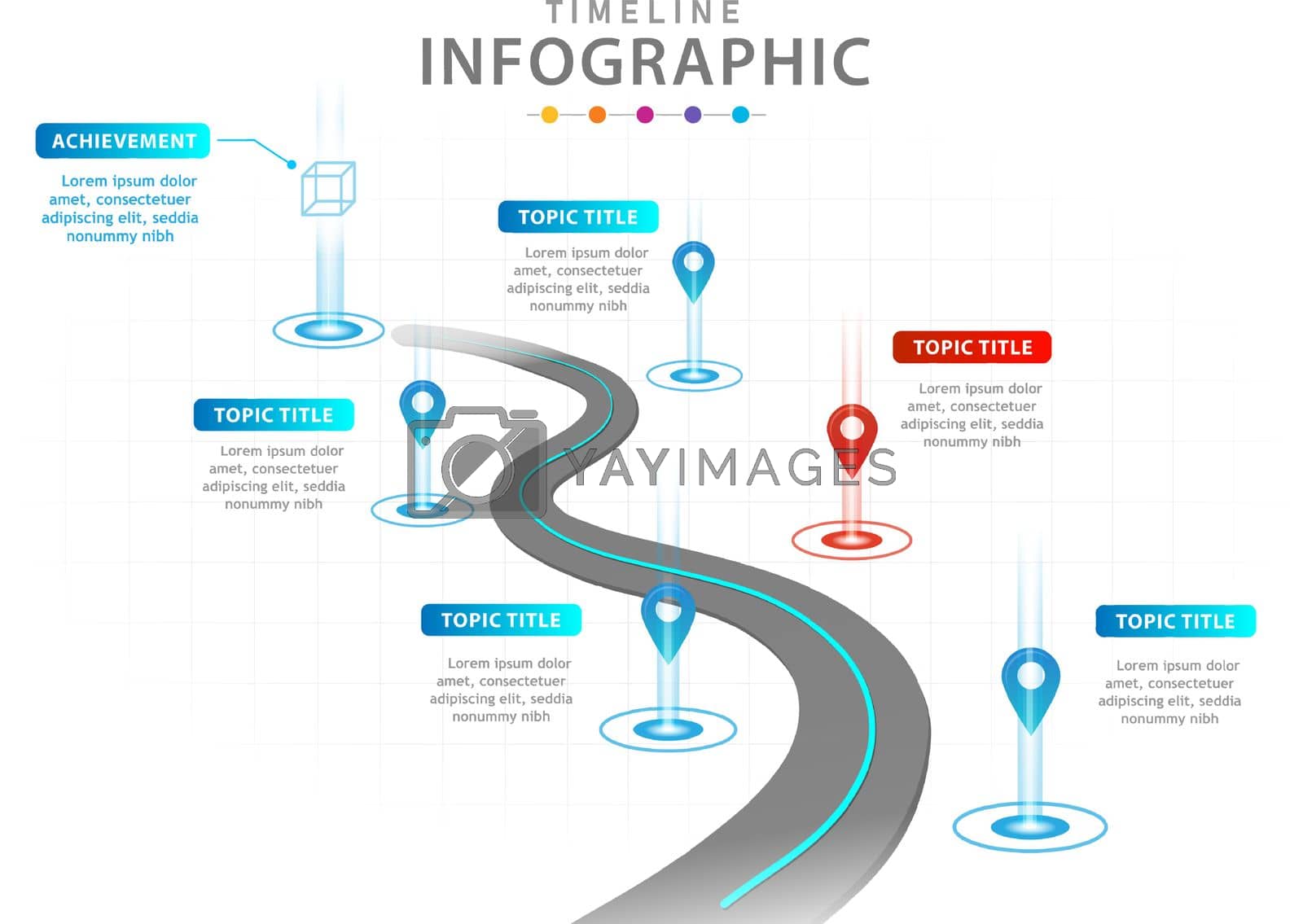 Royalty free image of Infographic 6 Steps Modern Timeline Roadmap diagram with roadmap. by Infowizard