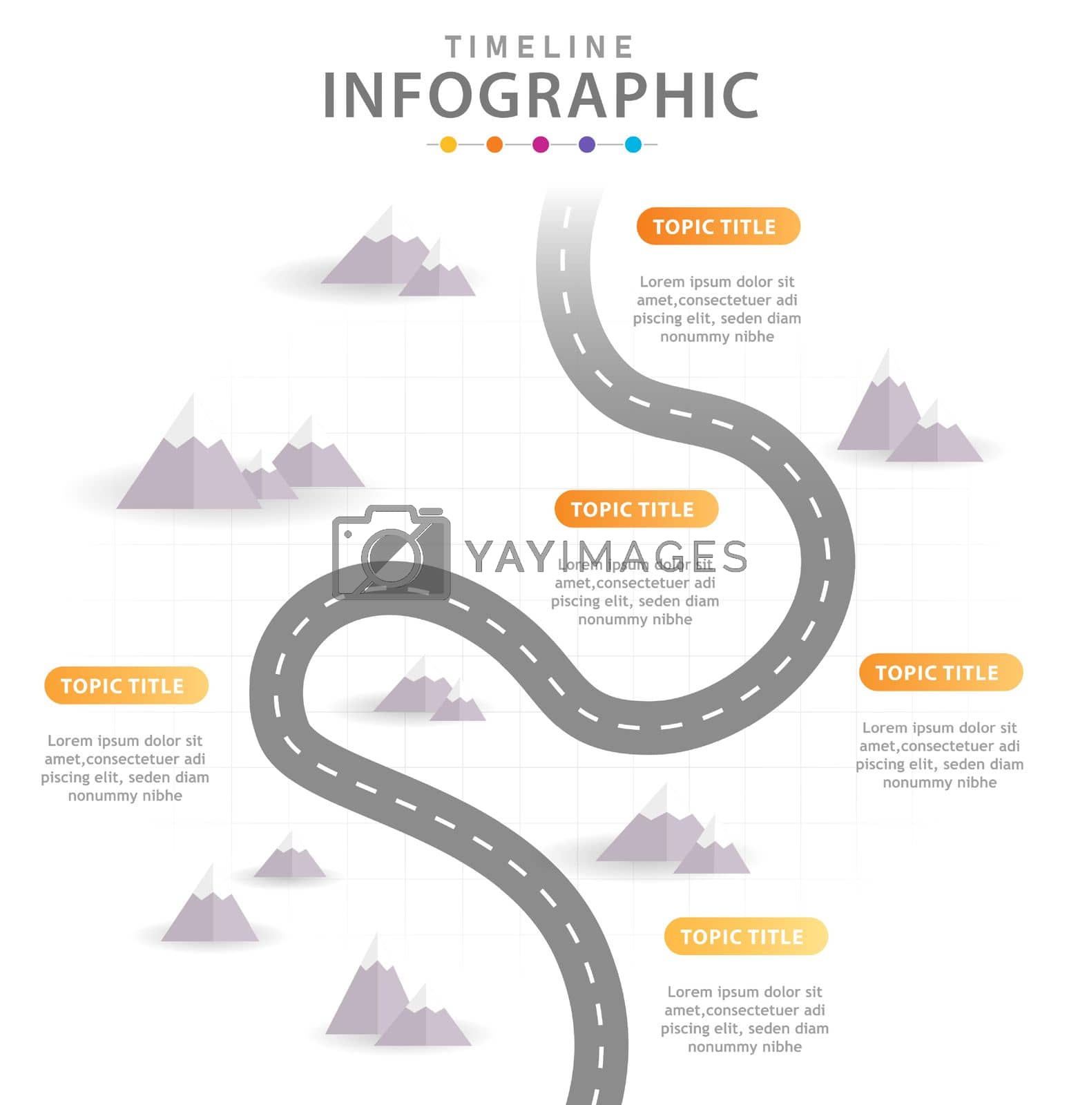Royalty free image of Infographic 6 Steps Modern Timeline Roadmap diagram with mountains. by Infowizard