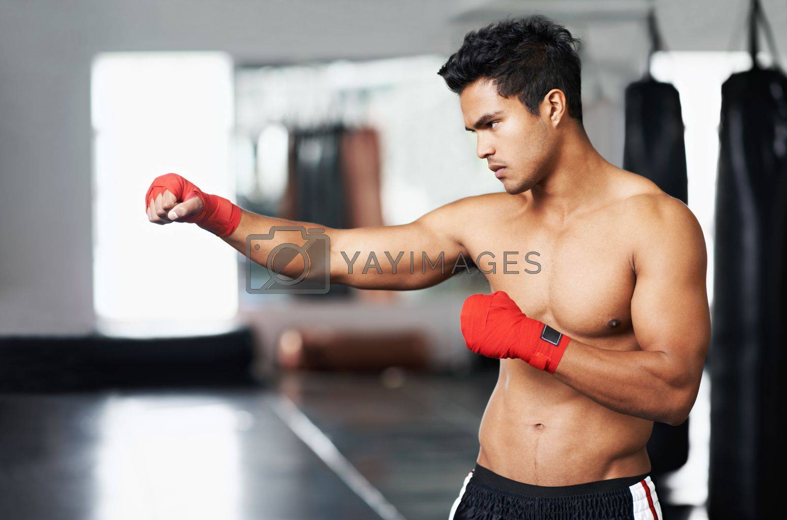 Fitness is his number goal. A fitness shot of an athletic young man