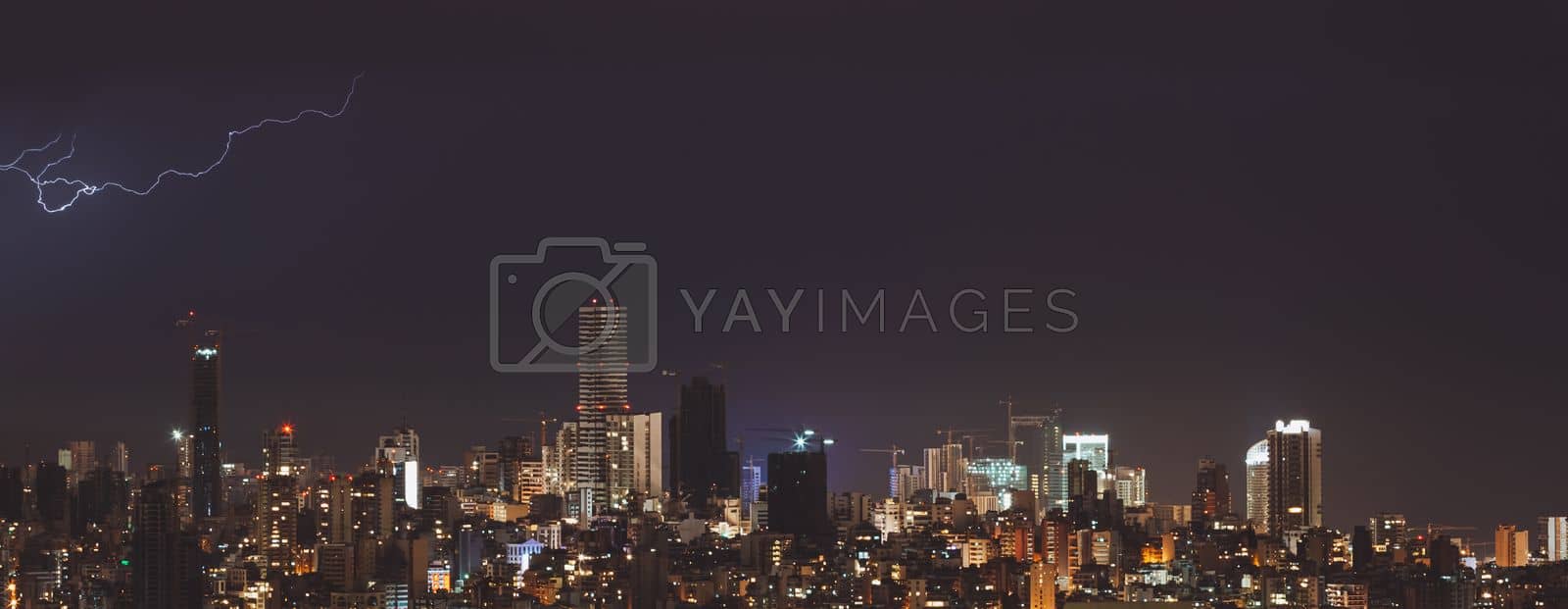 Royalty free image of Beautiful City at Night. Beirut, Lebanon by Anna_Omelchenko