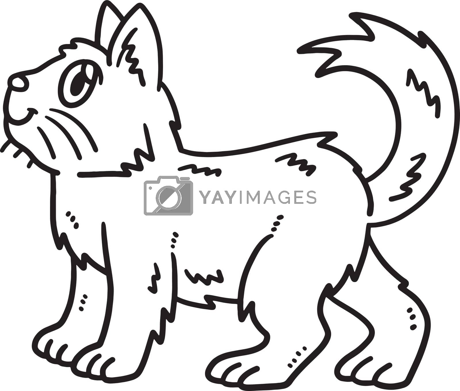 Royalty free image of Baby Cat Isolated Coloring Page for Kids by abbydesign