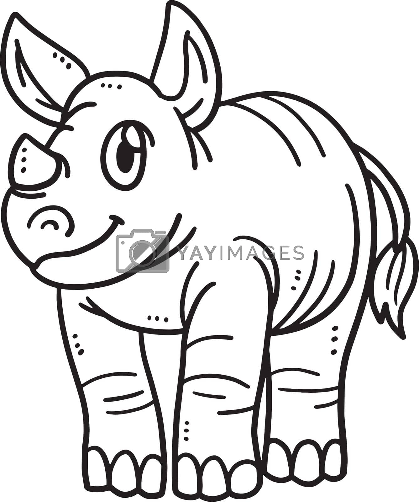Royalty free image of Baby Rhino Isolated Coloring Page for Kids by abbydesign