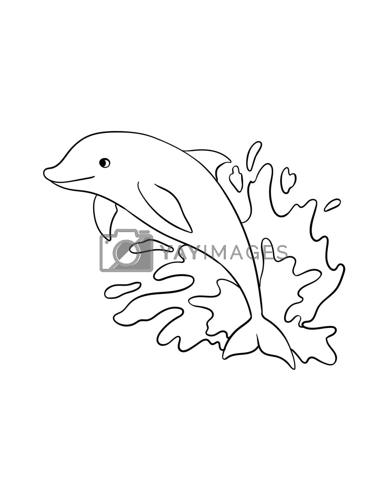 Royalty free image of Dolphin Isolated Coloring Page for Kids by abbydesign