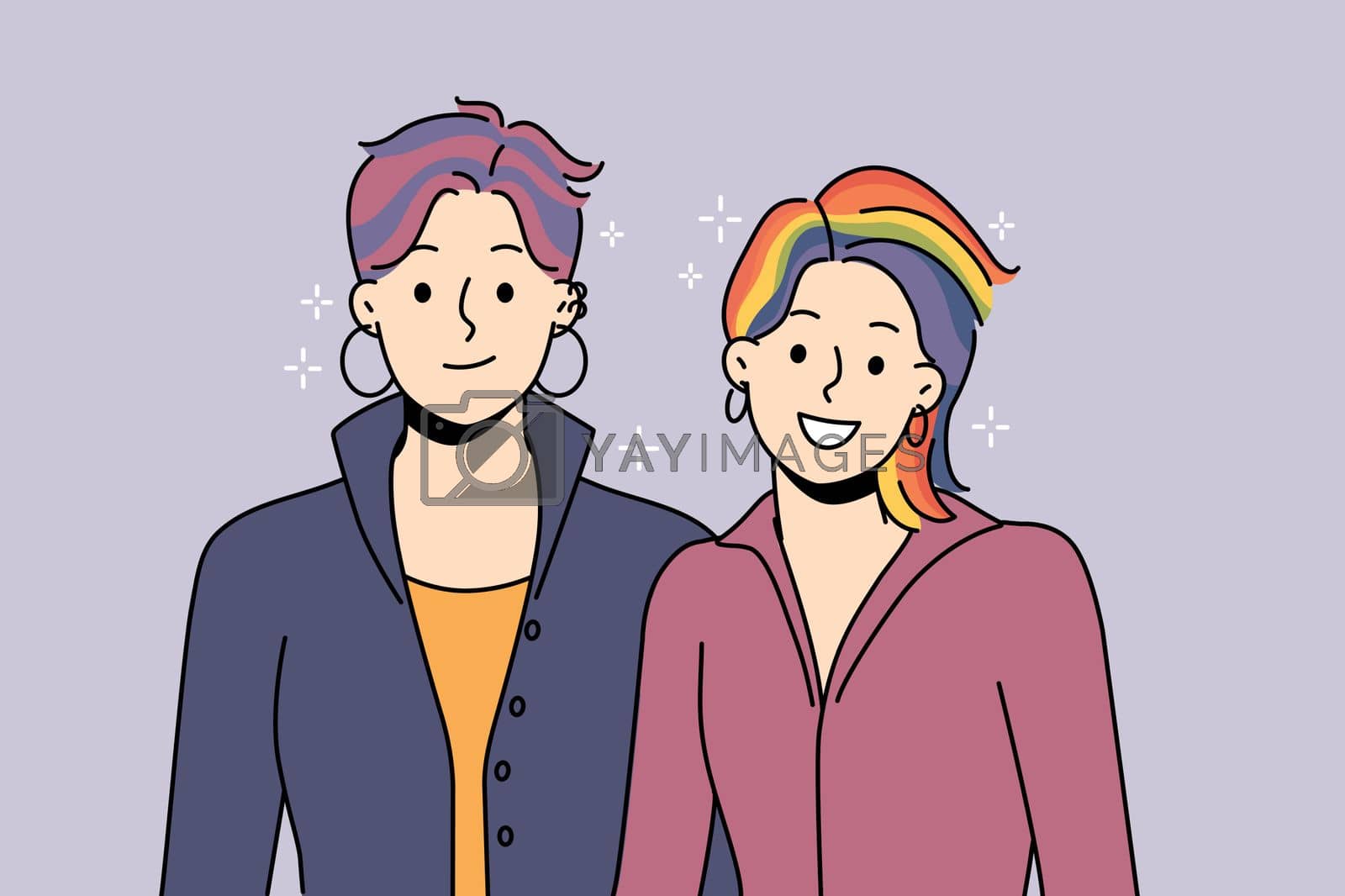 Royalty free image of Smiling people with colorful hair by VECTORIUM