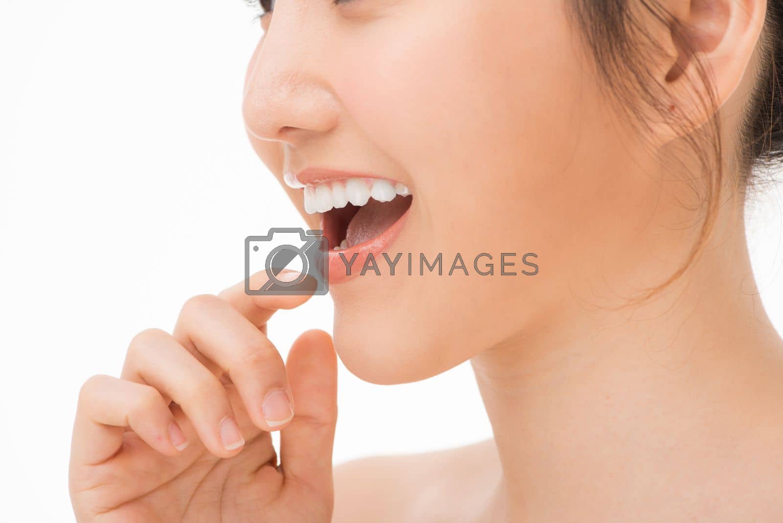 Royalty free image of Beautiful smile with healthy teeth, close-up by makidotvn
