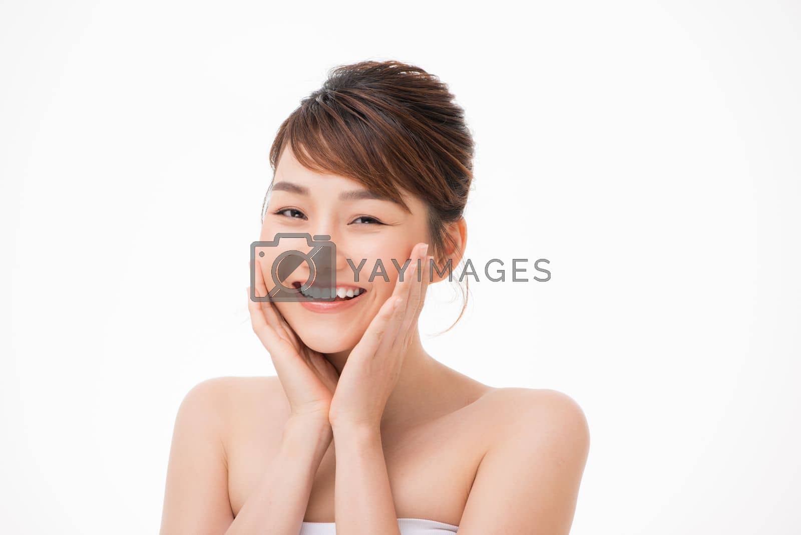 Royalty free image of Girl beauty face care. Facial treatment. Cosmetology, beauty and spa. by makidotvn